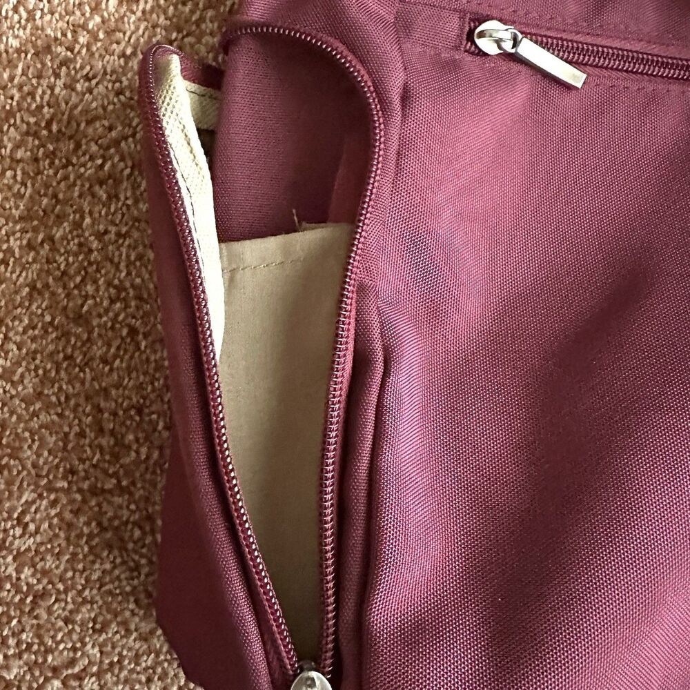 ORGANIZZI Crossbody Purse RFID Block Shoulder Bag Cell Phone Pockets Burgundy - Picture 6 of 7
